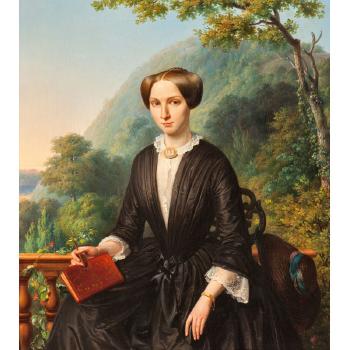 Porträt einer Dame in schwarzem Kleid by 
																			Wilhelmus Cornelius Chimaer van Oudendorp