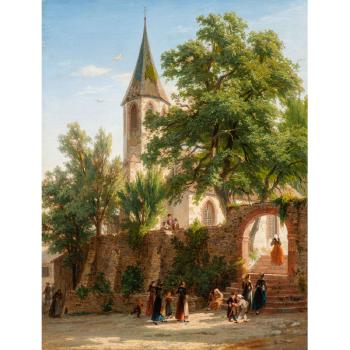 Ansicht einer Kirche, wohl Betberg by 
																	Johann Jakob Vollweider