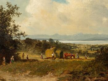 Haywain at Chiemsee Lake by 
																			Andreas Mitterfellner