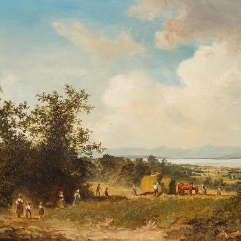 Haywain at Chiemsee Lake by 
																			Andreas Mitterfellner