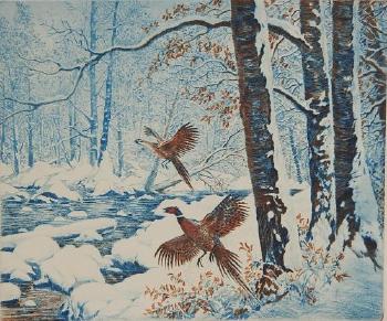 Winter woods by 
																			Reinhold H Palenske