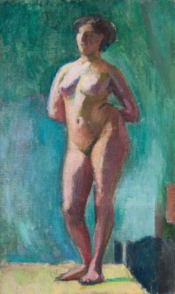 Standing nude by 
																	Franz Nolken