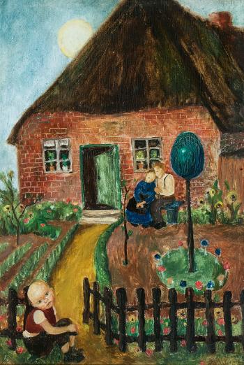 Family in the garden; In the playground; Lantern procession by 
																	Elsa Haensgen-Dingkuhn