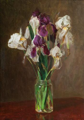 Iris in a glass by 
																	Julius von Ehren