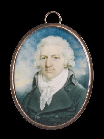 Portrait miniature of a young gentleman by 
																	Peter Paillou