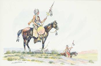 Untitled - Indian Scouts by 
																	Gerald Tailfeathers