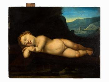 Sleeping Christ Child by 
																			Carlo Falcini