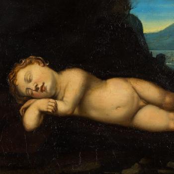 Sleeping Christ Child by 
																			Carlo Falcini