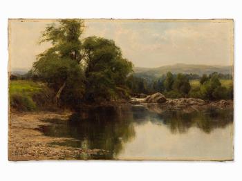 Landscape - at the Wye by 
																			Florence A Saltmer
