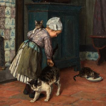 Girl with Cats by 
																			Carl Emil Mucke