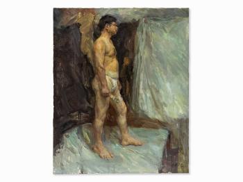 Self as nude in the Studio by 
																			 Zhang Canran