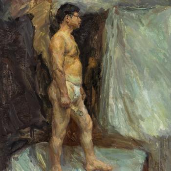 Self as nude in the Studio by 
																			 Zhang Canran