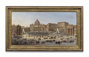 A large micromosaic panel depicting St. Peter's Square by 
																	Luigi A Gallandt