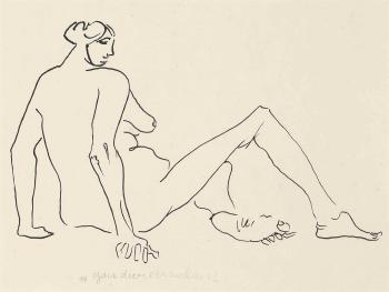 Seated female nude by 
																	Henri Gaudier-Brzeska