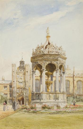 The Great Court Fountain, Trinity College, Cambridge by 
																	John Fulleylove