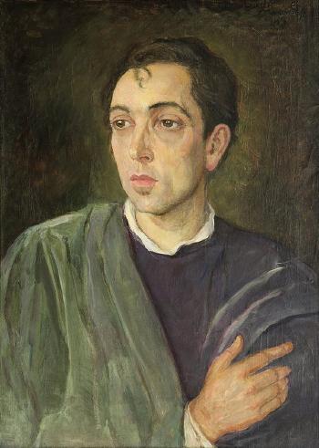 Portrait of the artist's husband - German actor Richard Lauffen (1907-1990) by 
																			Elena Luksch-Makowsky