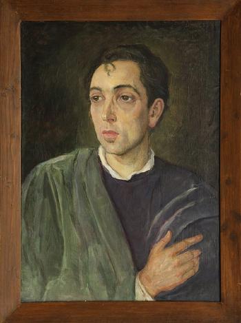 Portrait of the artist's husband - German actor Richard Lauffen (1907-1990) by 
																			Elena Luksch-Makowsky