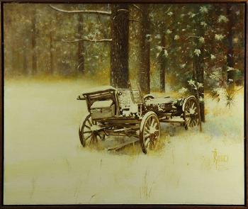 Abandoned Wagon in the Snow by 
																	Edward Runci