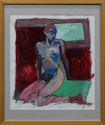 Kneeling Figure with Pink Leg by 
																			Kim Frohsin