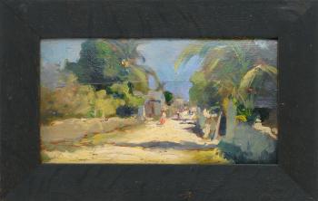 Island street scene by 
																			Douglas Volk