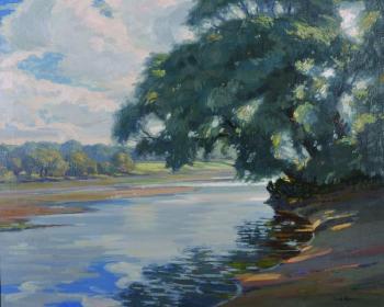 Sunshine and shade on the River Test by 
																			Augustus William Enness
