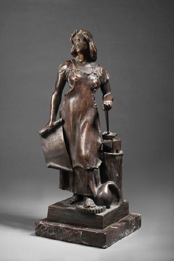 Figura femminile con incudine e martello by 
																	Antonio Pandiani