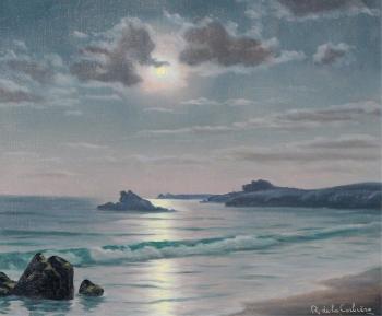Moonlit Shoreline by 
																			Roger de la Corbiere