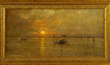 Venetian Harbor Scene by 
																			D Jerome Elwell