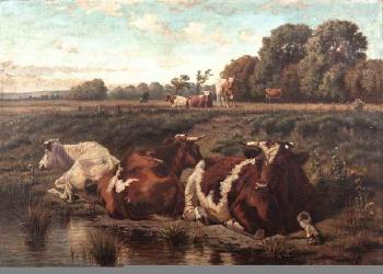 On the Banks of the Liffey, Kildare, August by 
																	Augustus Burke