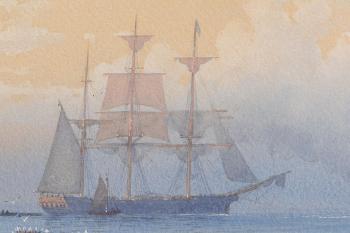 Tall Ship Entering the Harbour by 
																			Anthony Carey Stannus