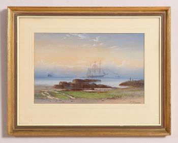 Tall Ship Entering the Harbour by 
																			Anthony Carey Stannus