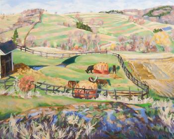 Cook's field and cows and Pugsley hill, Millbrook by 
																			Joellyn Duesberry