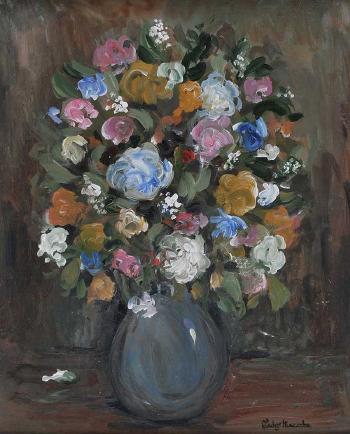Flowers and vase by 
																	Gladys MacCabe