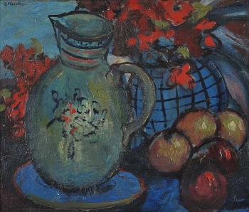 Jug and apples by 
																	Gladys MacCabe