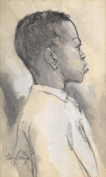 1: Untitled (Two African Women); 2: Untitled (Portrait of a Boy) by 
																			Tom Feelings