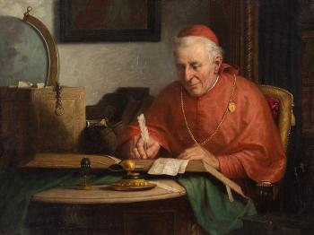 While Studying by 
																			Josef Wagner-Hohenberg