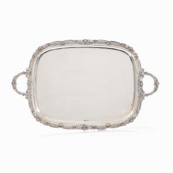 Large Sterling Silver Tray by 
																			 James Dixon & Sons