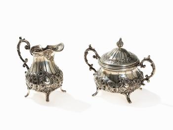 Large Silver Coffee and Tea Set by 
																			 Otto Hintze
