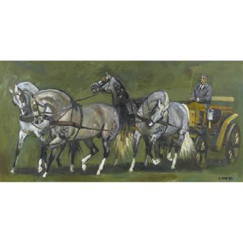 A Horse Drawn Carriage by 
																	Ludwik Maciag