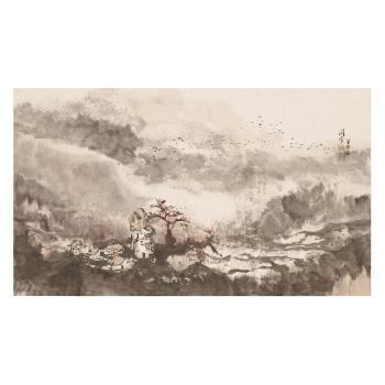 Fish; Landscape; Landscape; Musa; Landscape; Butterfly; and Magnolia and Magpies by 
																			 Wang Weibao
