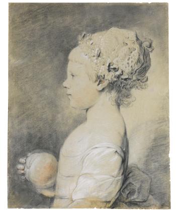 A Young Girl Holding An Apple by 
																	Pierre Etienne Falconet
