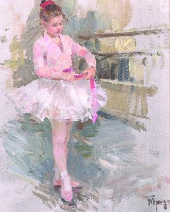 The Ballet Dance, Holding a Pink Ribbon by 
																			Boris Trofimenko