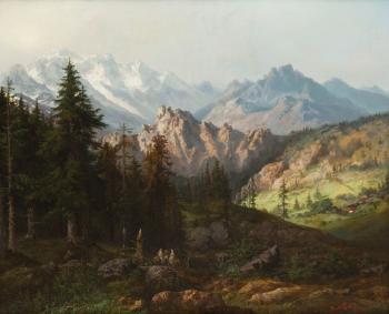 Paysage de montagnes by 
																	Benjamin Netter