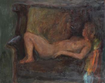 Femme nue étendue dans un canapé by 
																	Georges Feher