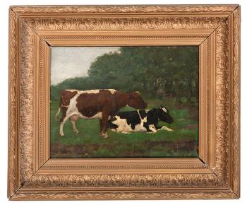 Cattle in pasture by 
																	Dirk Johannes van Haaren