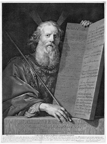 Moses mit den Gesetzestafeln by 
																	Gerard Edelinck