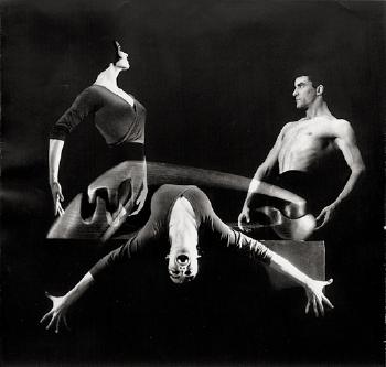 Michèle Seigneuret and Maurice Béjart In Le Teck (Double Exposure) by 
																	Siegfried Enkelmann