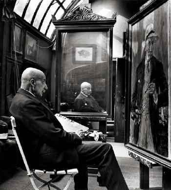 Max Liebermann In His Studio by 
																	Fritz Eschen