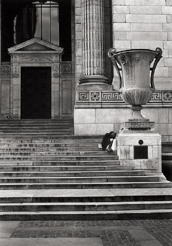 On The Steps of The New York Public Library by 
																	Dirk Reinartz