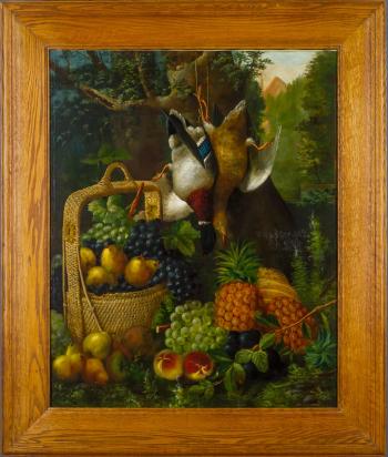 Still life with fruit and game by 
																			Charles Storer